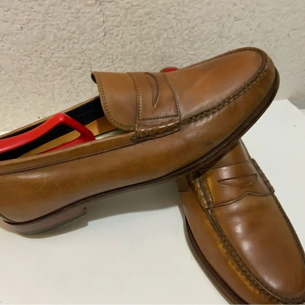 Cole Haan Pinch Penny Camel Brown Leather Slip-on Loafers Men's Size 10.5 M